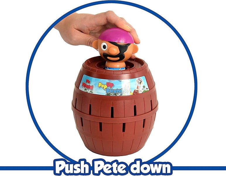 pop Up Pirate Classic Children's Action Board Game Toy, Wood-choc Brown Carousel 2