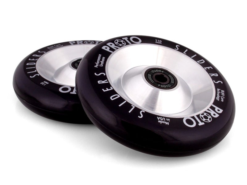 PROTO FULL CORE SLIDERS 110MM WHEELS BLACK / SILVER 2 PACK Carousel 1