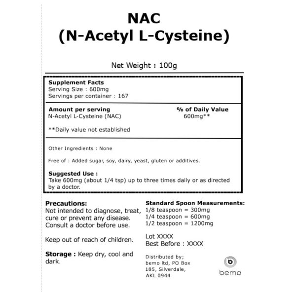 bemo, NAC, N-Acetyl L-Cysteine, 200g Carousel 2