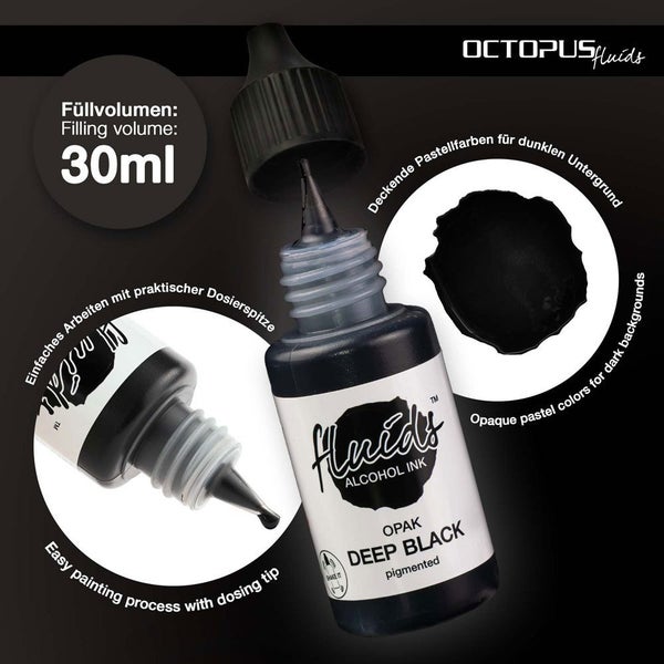 Octopus Fluids Alcohol Ink Opak Deep Black 30ml Carousel 2