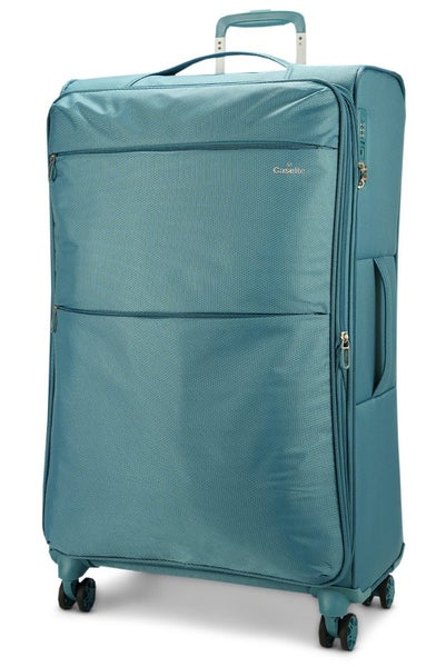 Caselite Ultra 80cm Softside Checked Suitcase Teal Carousel 1