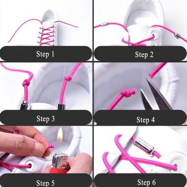 Shoelace Metal Cap Elastic Shoelace 1 Pair Carousel 2