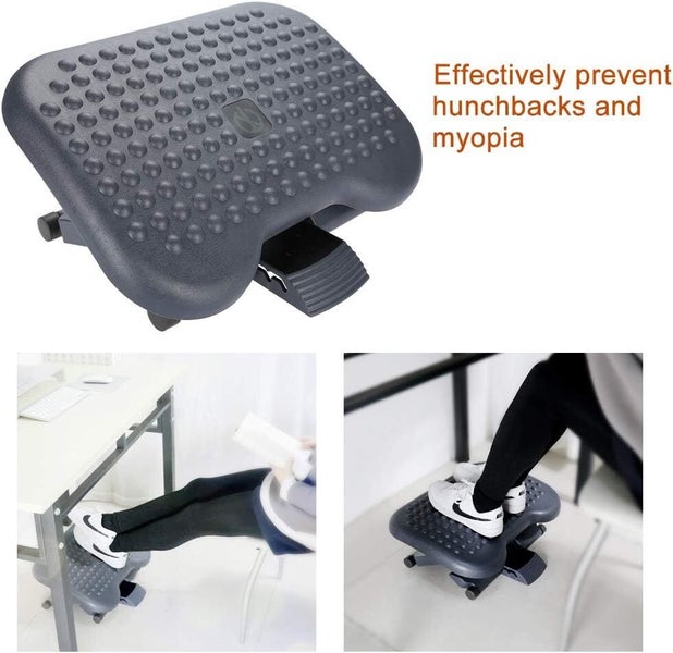 Ergonomic Footrest Under Desk - Adjustable Height and Angle -Comfy Office Foo... Carousel 2