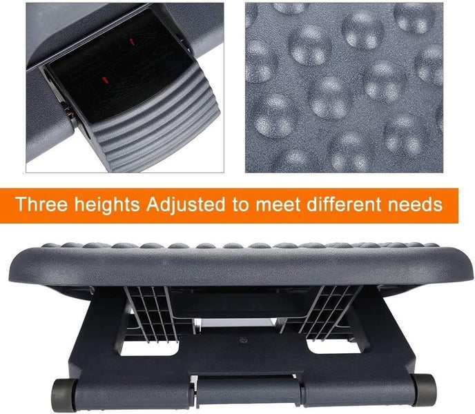 Ergonomic Footrest Under Desk - Adjustable Height and Angle -Comfy Office Foo... Carousel 7