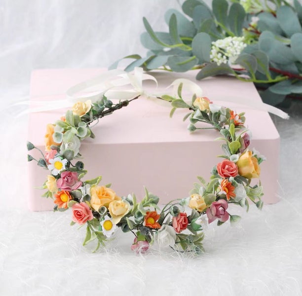 Artificial Bridal Wedding Flower Crown/Wreath Carousel 1