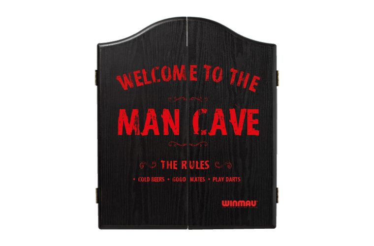 Formula Sports Micro Band 3 Dart Board + Winmau Man Cave Cabinet + Darts Set Carousel 4