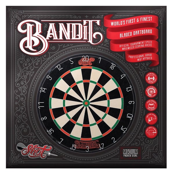 SHOT DARTS Bandit Original Bristle Dart Board + Australian Coat of Arms Cabin... Carousel 2