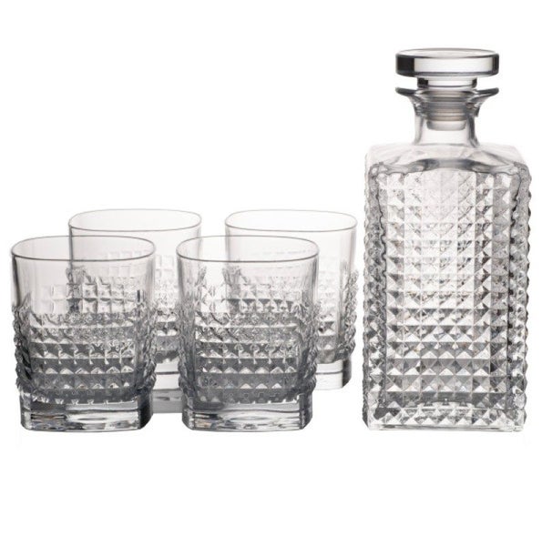 Whiskey Decanter Set of 5 Made In Italy Carousel 2