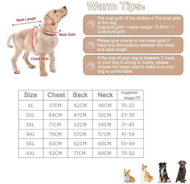 Winter Dog Coats, Warm Dog Jacket Vest 4XL Carousel 2