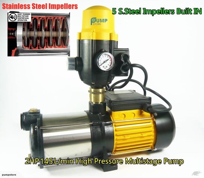 2HP 145L/min High Pressure Multistage Farm House RAIN WATER TANK PUMP62934712513026118