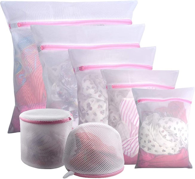 7pcs Mesh Laundry Bag Zipper Travel Storage Bag Laundry Bag not Including Cloth Carousel 1