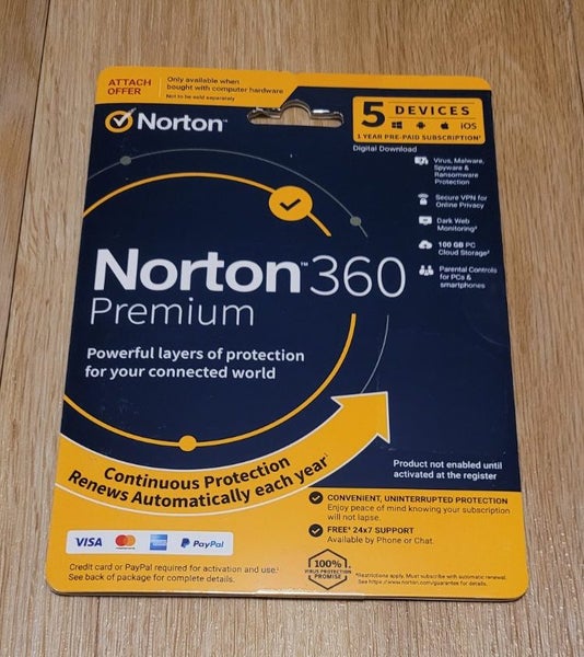 *NEW* Norton 360 Premium 5 Device + VPN and 100GB Cloud Storage Carousel 1