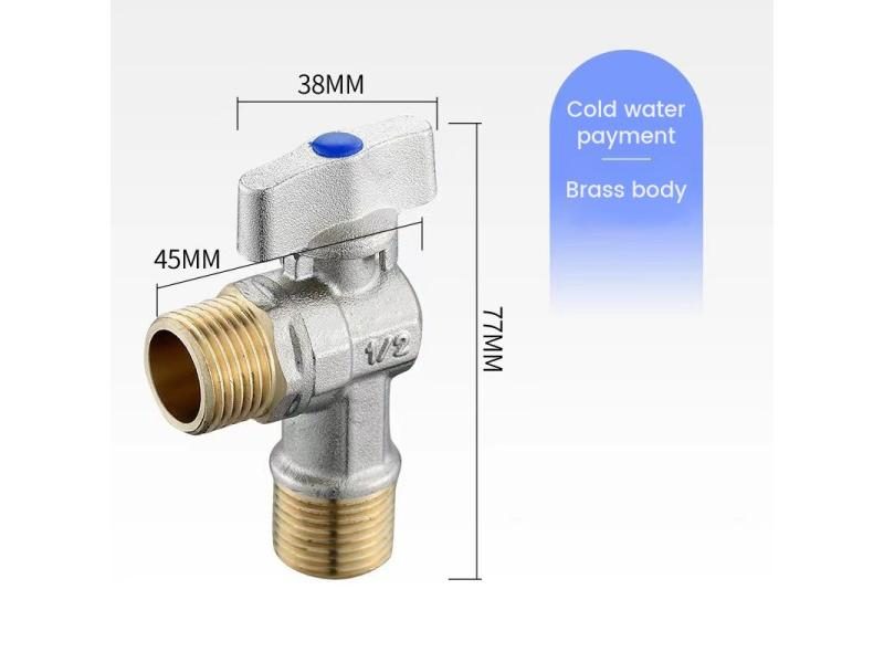 Angle Stop Valves OFF ON Switch G1/2 Water Stop Valve With Handle Universal Carousel 1