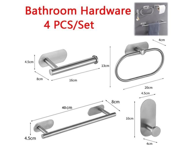4Pcs/Set Towel Holder Toilet Paper Holder Bathroom Accessories Hooks Hangers Carousel 1