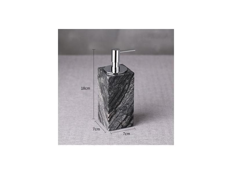 Bathroom Set Marble Soap Dispenser Toothbrush Holder Tray Cotton Swab/Tissue Carousel 1