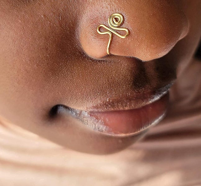 African Nose Cuff Nose Cuff Non Piercing Gold Nose Cuff Fake Nose Ring Clip On Carousel 2