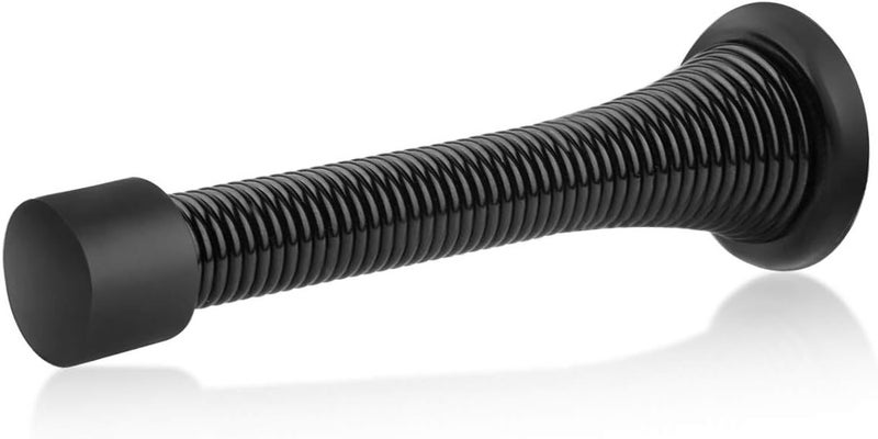 Black Rubber Bumper Flexible Base Spring Door Stop Stopper With Mounting Screw Carousel 1