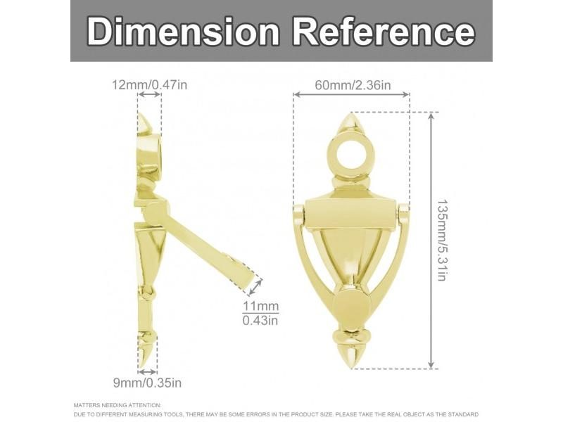 5 Inch Zinc Alloy Door Knocker For 1.38 1.97 Inch Thick Doors With 180 Degree Carousel 1