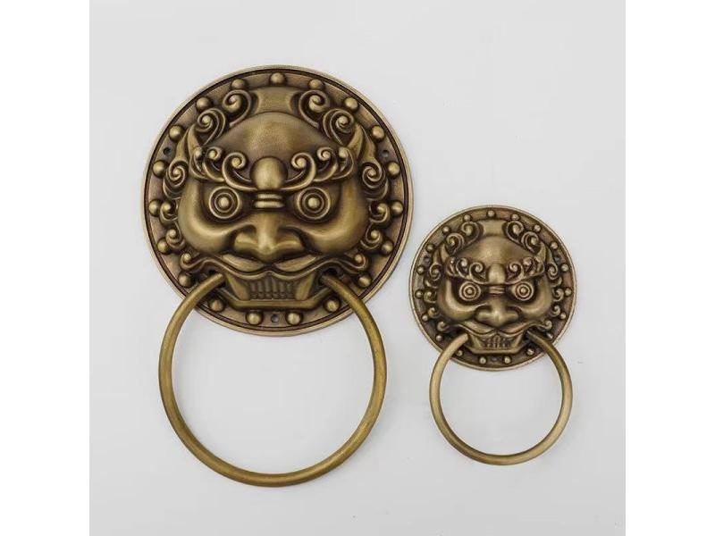 Antique Bronze Brass Kirin Door Knocker For Front Door Home Decoration Carousel 2