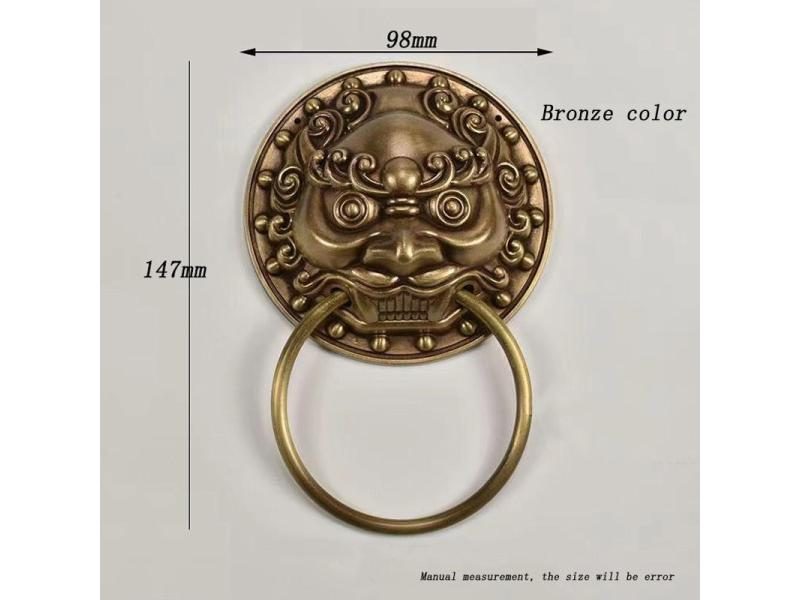 Antique Bronze Brass Kirin Door Knocker For Front Door Home Decoration Carousel 1