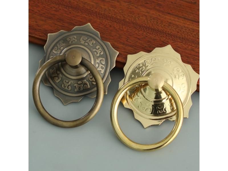 Chinese Style Brass Antique Small Pull Ring Door Handle For Wooden Doors Carousel 2