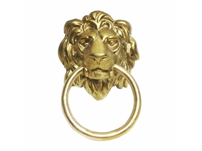 COTOM Antique Brass Lion Head Door Knocker For Wooden Doors Carousel 1