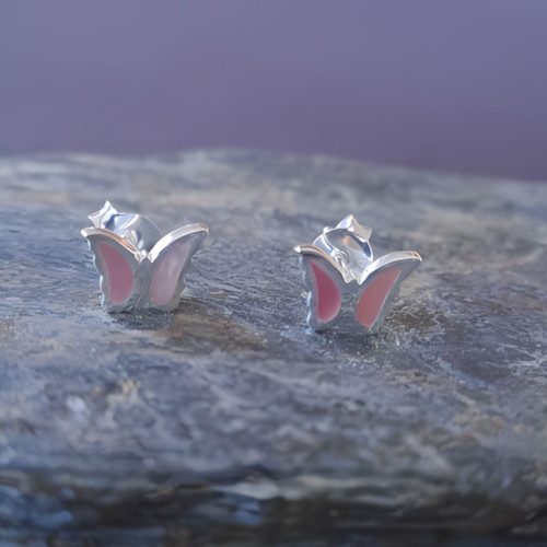 Butterfly Shaped Pink Abalone Earrings Carousel 3