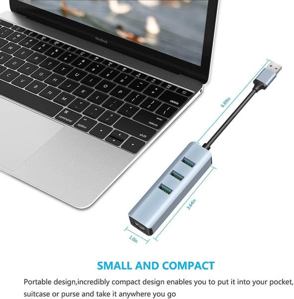 Usb 3.0 To Ethernet Adapter 3-port Usb 3.0 Hub With Rj45 10/100/1000 Gigabit E Carousel 5