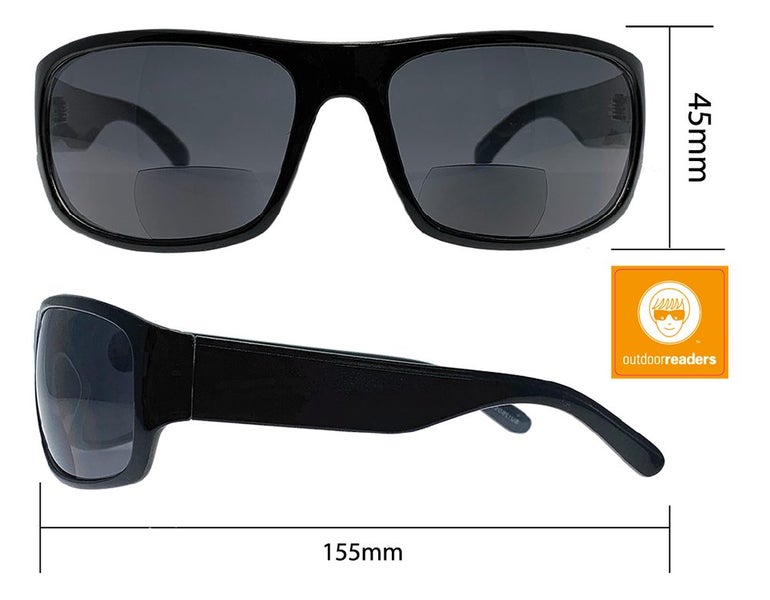 UNISEX Outdoor Bifocal Black / Smoke Lens Sun Readers - Assorted OPTICAL Powers Carousel 2