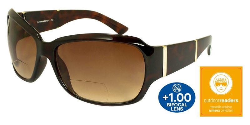 Outdoor Bifocal Tortoiseshell / Brown Lens Sun Readers - Assorted OPTICAL Powers Carousel 1