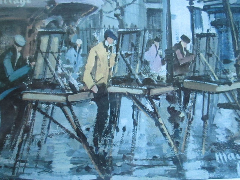 MID CENTURY PARIS SOUVENIR PAINTING.PLACE du TERTE in MONTMARTRE62854318991619113