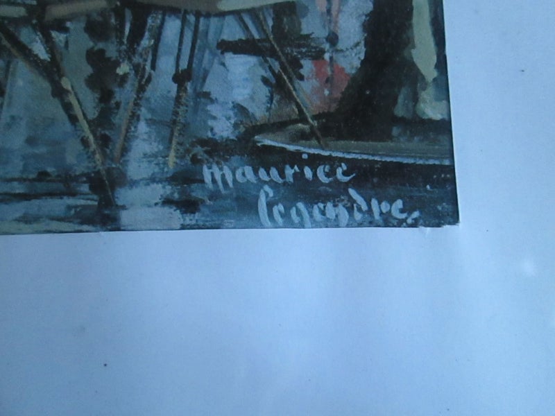 MID CENTURY PARIS SOUVENIR PAINTING.PLACE du TERTE in MONTMARTRE Carousel 6