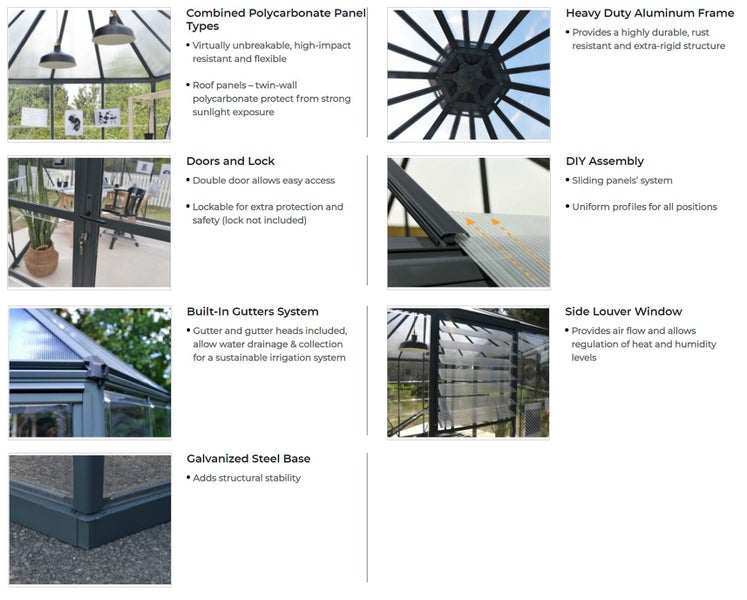 Greenhouse 8ft Oasis Hex62990728659969112