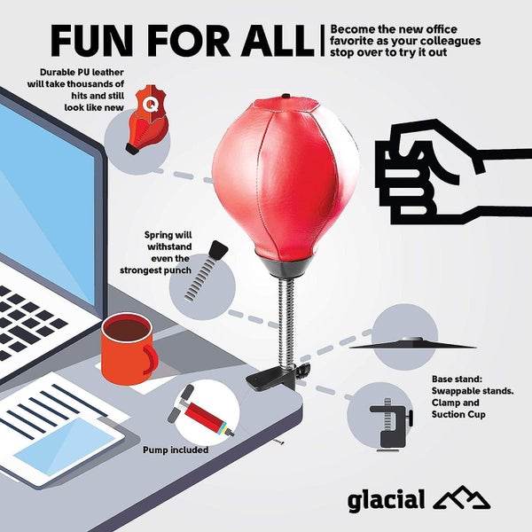 Desktop Punching Bag Stress Relief Toy With Desk Clamp And Suction Cup Carousel 2