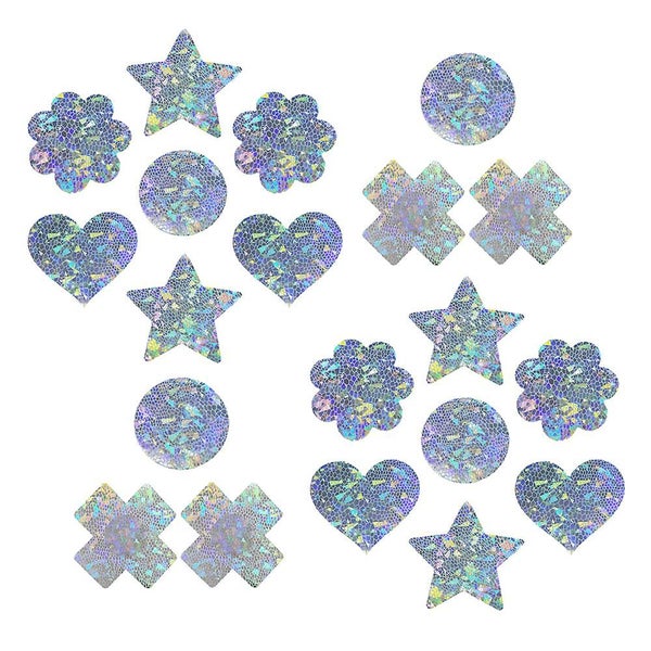 10 Pairs Nipple Covers Bling-bling Ice Cracking Texture Disposable Self Adhesi Carousel 1