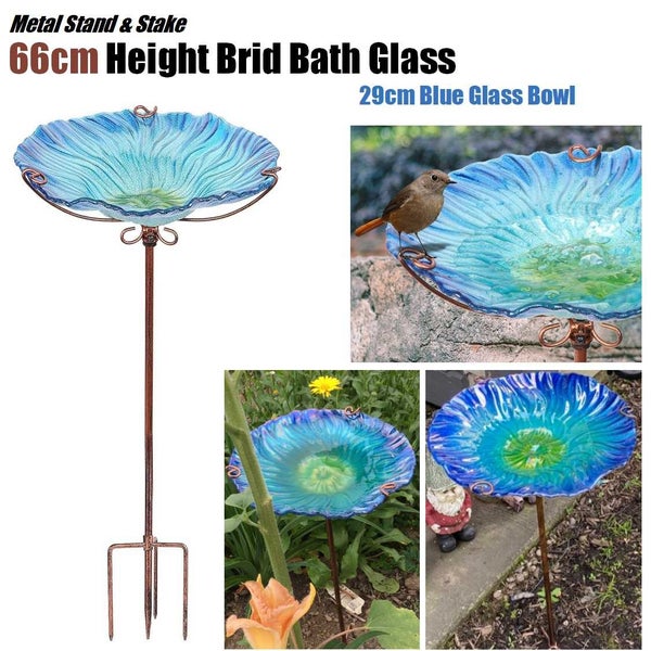 Brand New Bird Bath Feeder Outdoors sculptural Garden Metal Stake*Hot SALE Carousel 2