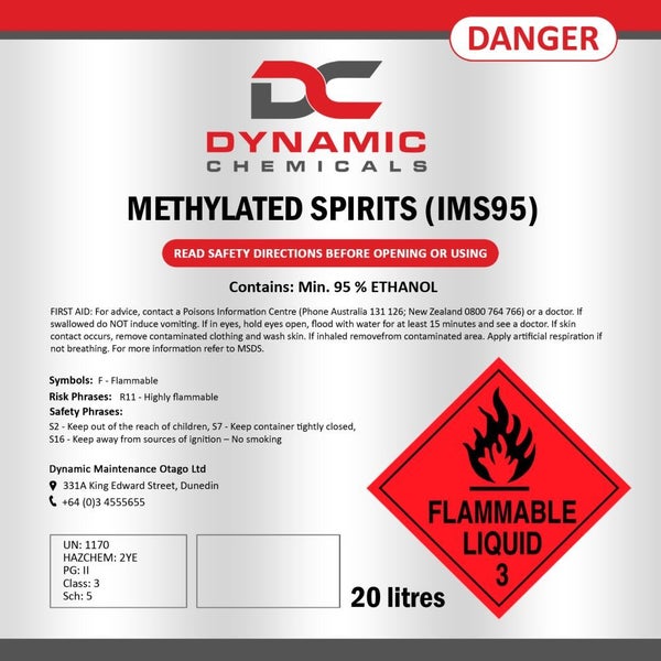 Clear Methylated Spirits (Meths) - 20 Litre Carousel 1