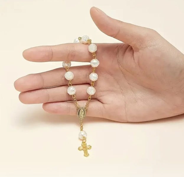 Rosary Beads White 1 Decade. Carousel 1