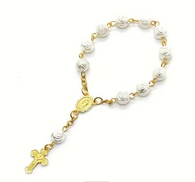 Rosary Beads White 1 Decade. Carousel 2