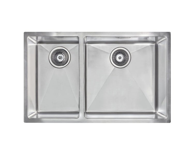 721x446mm Double Bowl Sink Stainless Steel 400+250 Carousel 1