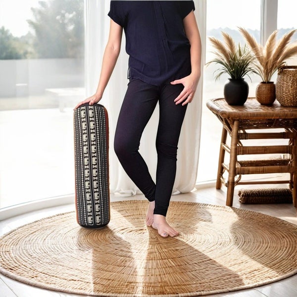 [MANGO TREES] Yoga Bolsters Block Yoga Props Natural Kapok Filled RedEle Carousel 1