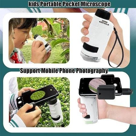 Miniscope Kids,Pocket Microscope for Kids,Portable Microscope,Handheld Microscop Carousel 12
