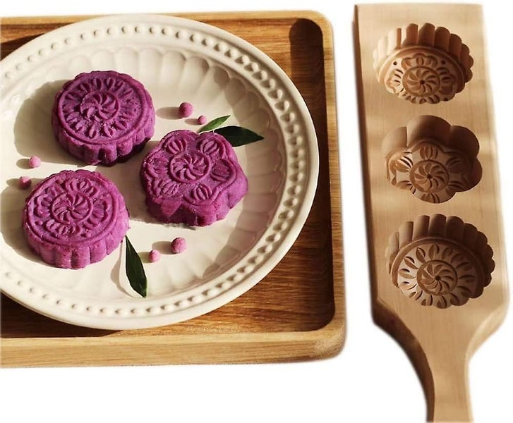 Wooden Moon Cake Mold Chinese Traditional Mid-autumn Festival Mooncake Baking Carousel 1