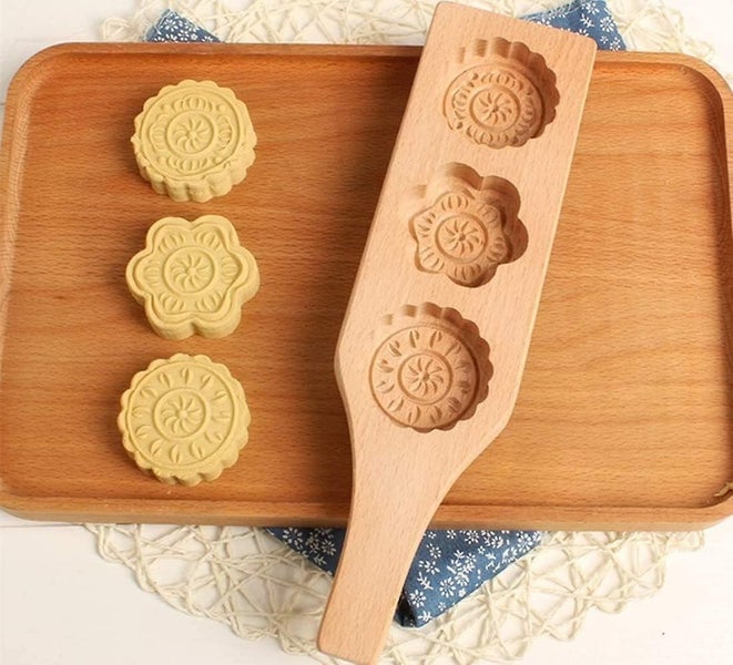 Wooden Moon Cake Mold Chinese Traditional Mid-autumn Festival Mooncake Baking Carousel 2
