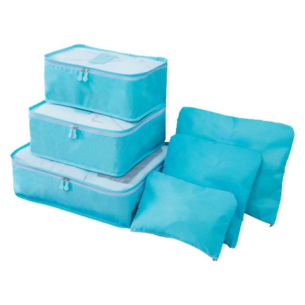 6 Pcs Travel Luggage Organizer Bags For Backpack Suitcasesblue Carousel 1