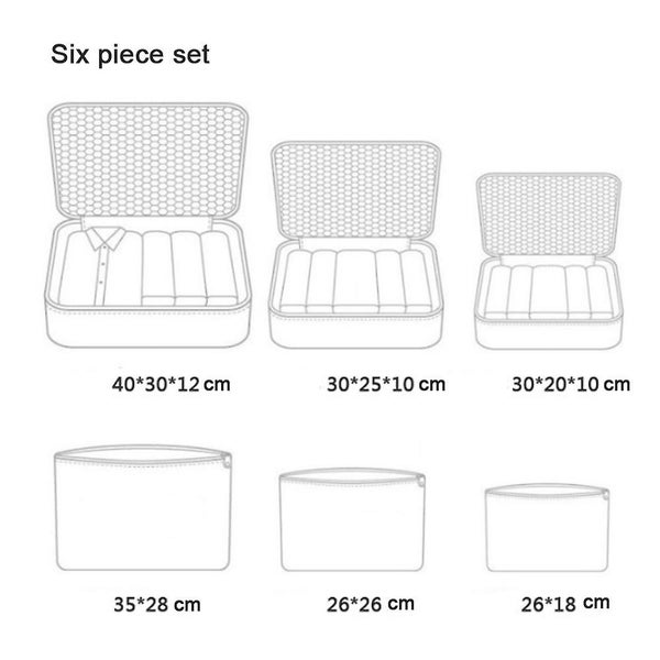 6 Pcs Travel Luggage Organizer Bags For Backpack Suitcasesblue Carousel 2