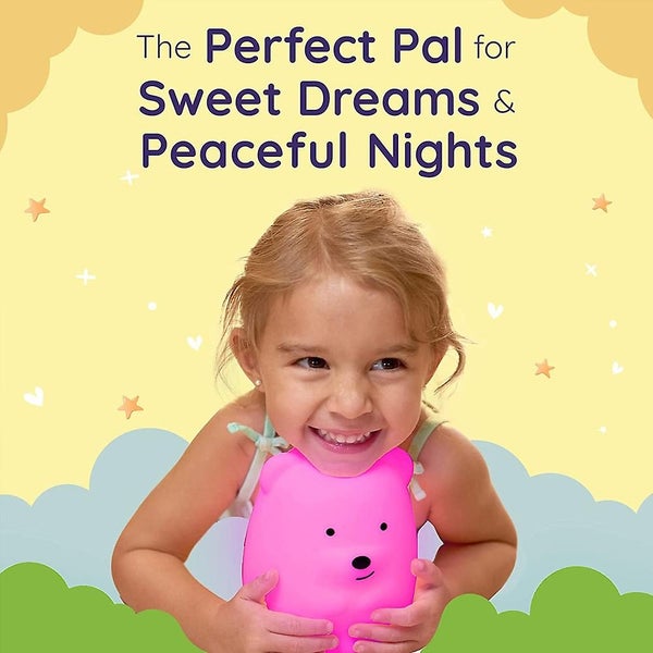 Silicone Night Light With Remote Sleep Timer - Rechargeable Bear Night Light Carousel 2