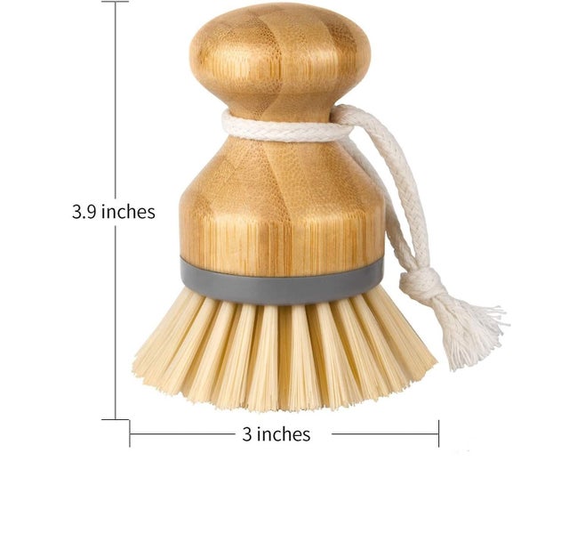 Bamboo Palm Brush Scrub Brush For Dishes Pots Pans Kitchen Sink Cleaning Pack Carousel 2