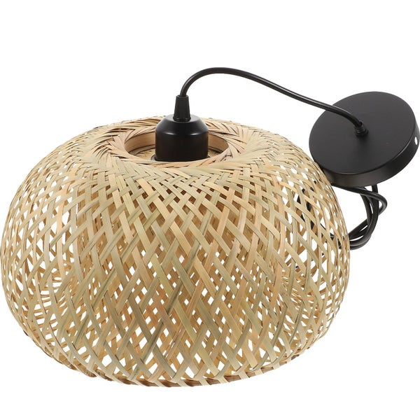 Rattan Pendant Lights Kitchen Drop Lights Rattan Lamp Shade Pendant Light Fixt Carousel 3