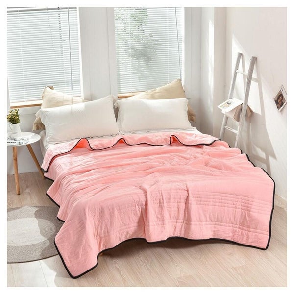 Silk Cooling Blanket Cool Ice Silk Blanket Comforters Pink 200x230cm Carousel 1